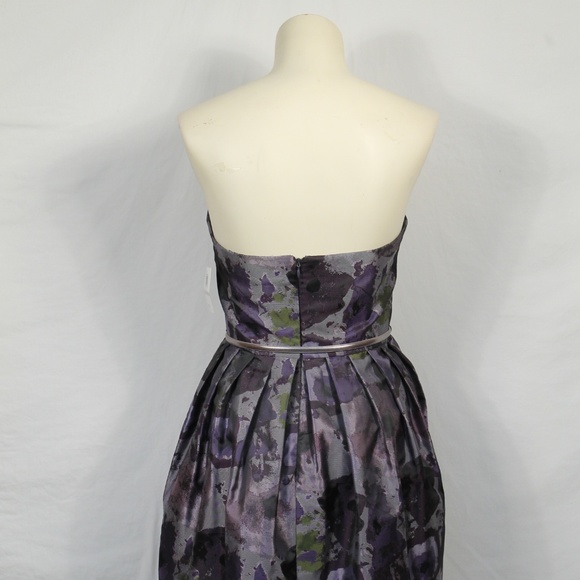 Donna Morgan Purple Belted Strapless Dress 6 New - Picture 5 of 8